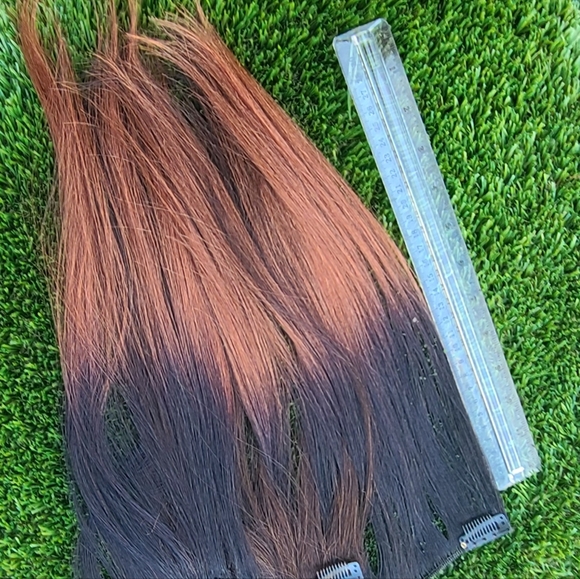 16 inch Real Hair Brown Clip in Hair Extensions🍫 Very Easy to Apply Yourself 🌱 - Picture 7 of 8